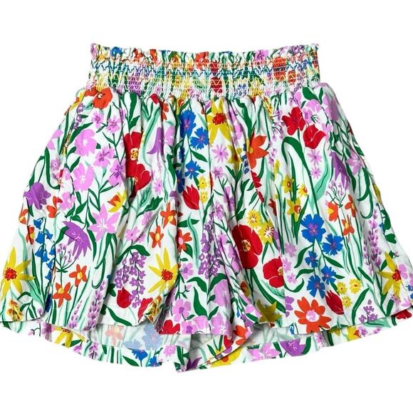 BODEN Girls Floral Smocked Shorts 7-8y - Picture 1 of 5